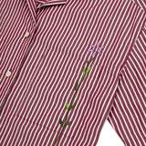 Frances Cuban Shirt in Berry Red Stripe Cotton