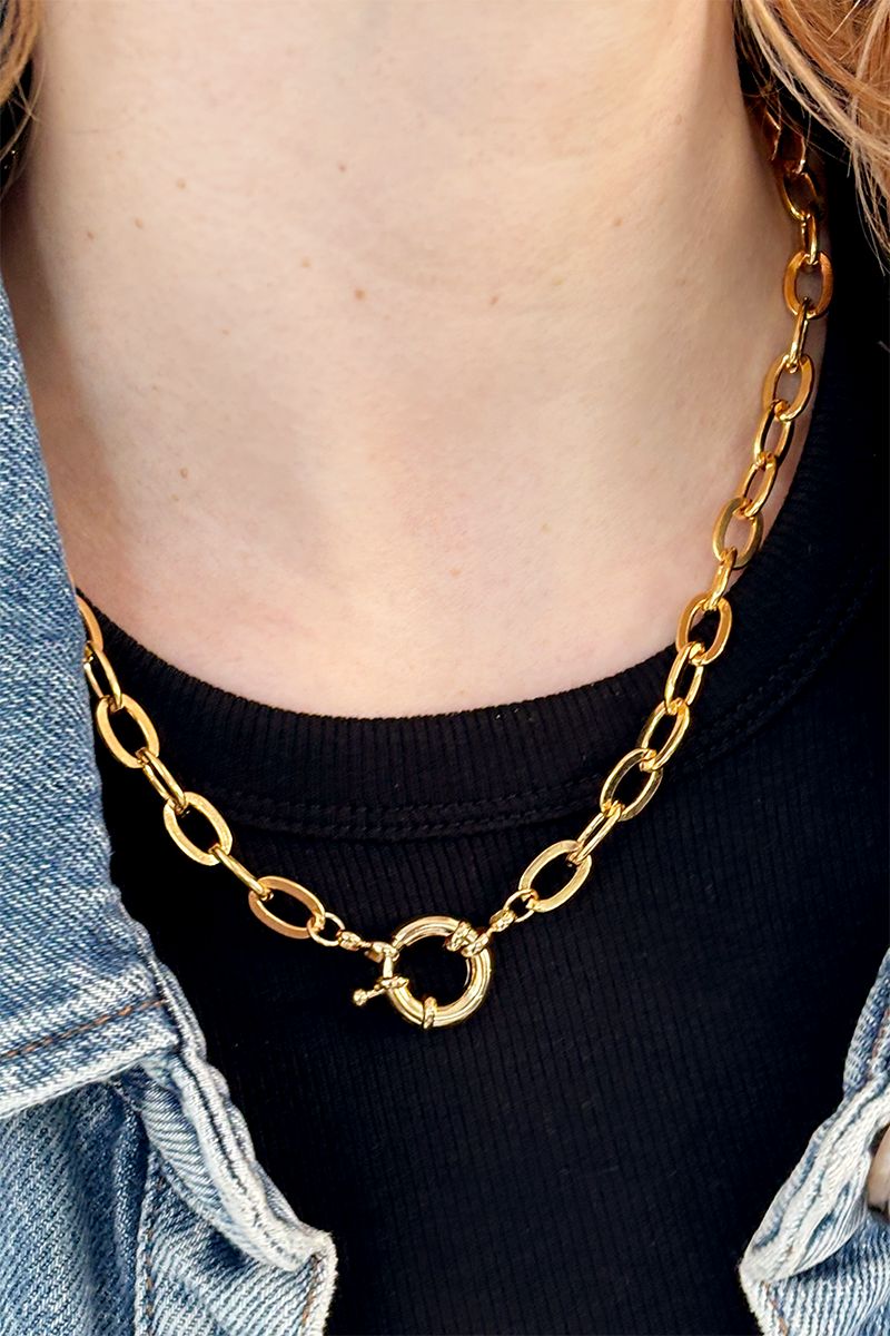 Golden Hour Chunky Chain Necklace by Alison Fern Jewellery