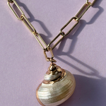Hear the Sea Gold Shell Necklace by Alison Fern Jewellery