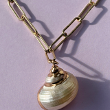 Hear the Sea Gold Shell Necklace by Alison Fern Jewellery
