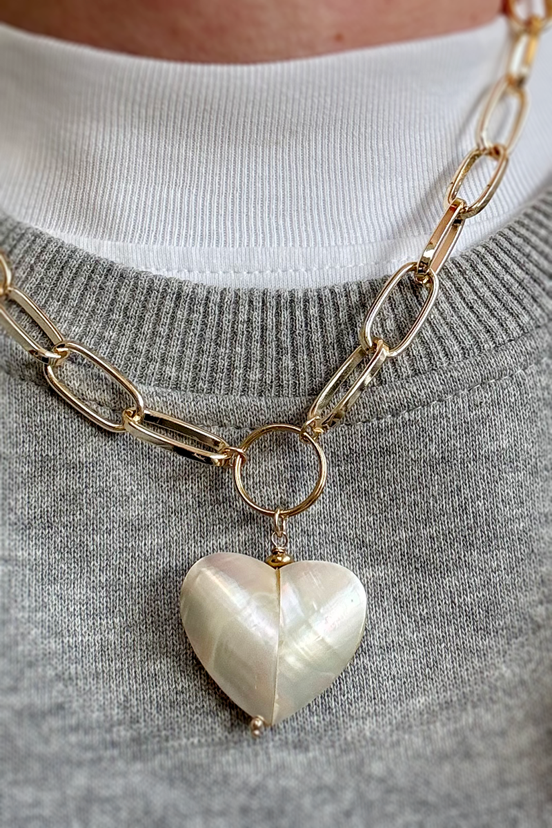 Heart of Pearl Necklace by Alison Fern Jewellery