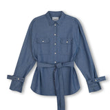 Zadie Boyfriend Shirt Light Wash Japanese Denim