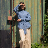 Zadie Boyfriend Shirt Light Wash Japanese Denim