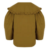 Lila Blouse in Olive Cotton with Peter Pan Collar
