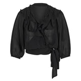 Phoebe Blouse in Black Viscose Georgette
