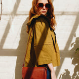 Lila Blouse in Olive Cotton with Peter Pan Collar
