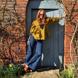 Lila Blouse in Olive Cotton with Peter Pan Collar