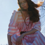 Margot Dress in Candy Striped Cotton