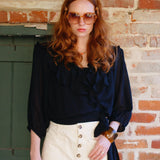 Phoebe Blouse in Black Viscose Georgette