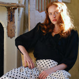 Phoebe Blouse in Black Viscose Georgette