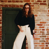 Phoebe Blouse in Black Viscose Georgette