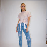 Primrose High Waisted Organic Mom Fit Patterned Jeans