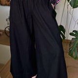 Wide Leg Trousers in Black