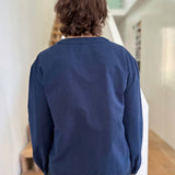 Shay Tie Front Jacket in Navy Twill