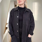 Utility Jacket in Black & White Stripe by Indilisi