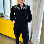 Tailored Trousers in Black Twill by Indilisi