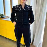 Tailored Trousers in Black Twill by Indilisi