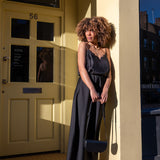 Ridley Black Satin Slip Skirt