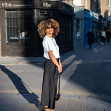 Ridley Black Satin Slip Skirt