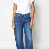Boyfriend Jean in Indigo Wash with Button Fly