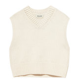 Raye V-Neck Knitted Vest in Ecru