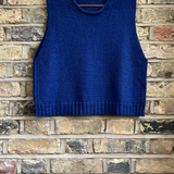 Raye Cotton Knitted Vest in Ocean