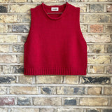 Raye Cotton Knitted Vest in Cherry Red