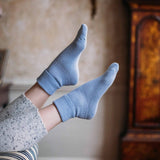 Blue Cashmere Bed Socks