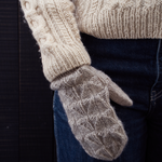 Katie Hand Knit Mittens in Light Grey by Indilisi