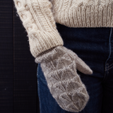 Katie Hand Knit Mittens in Light Grey by Indilisi