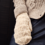 Katie Hand Knit Mittens in Cream by Indilisi