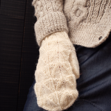Katie Hand Knit Mittens in Cream by Indilisi