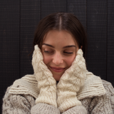 Katie Hand Knit Mittens in Cream