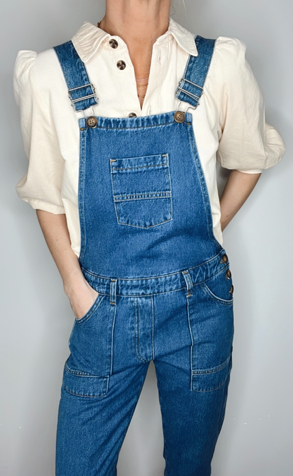 bow detail denim dungarees 46 stitch