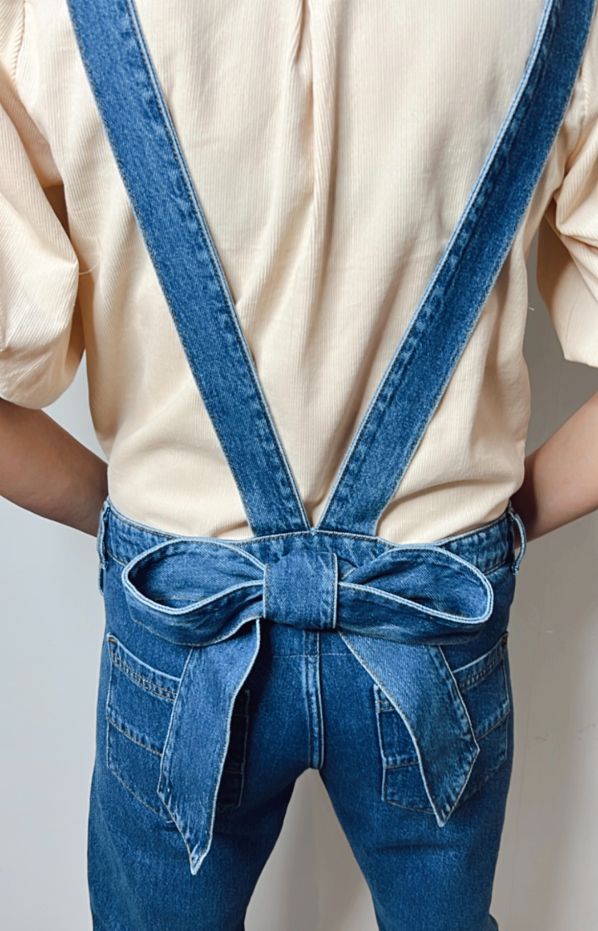 GOTS denim dungarees 46 stitch