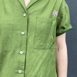 Frances Cuban Shirt in Rich Green