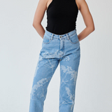 High Waisted Organic & Recycled Laser Dandelion Jeans