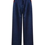 Navy Silk Trousers