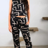 Organic Cotton & Linen Black & White Two-Way Tank