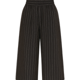 Wide Leg Trousers in Black & White Stripe