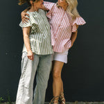 Love, Anna & Attique Striped Shirt in Peony by Attique