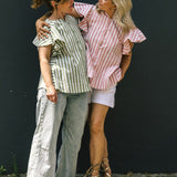 Love, Anna & Attique Striped Shirt in Peony by Attique