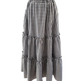 Gingham Tiered Maxi Skirt by The Well Worn