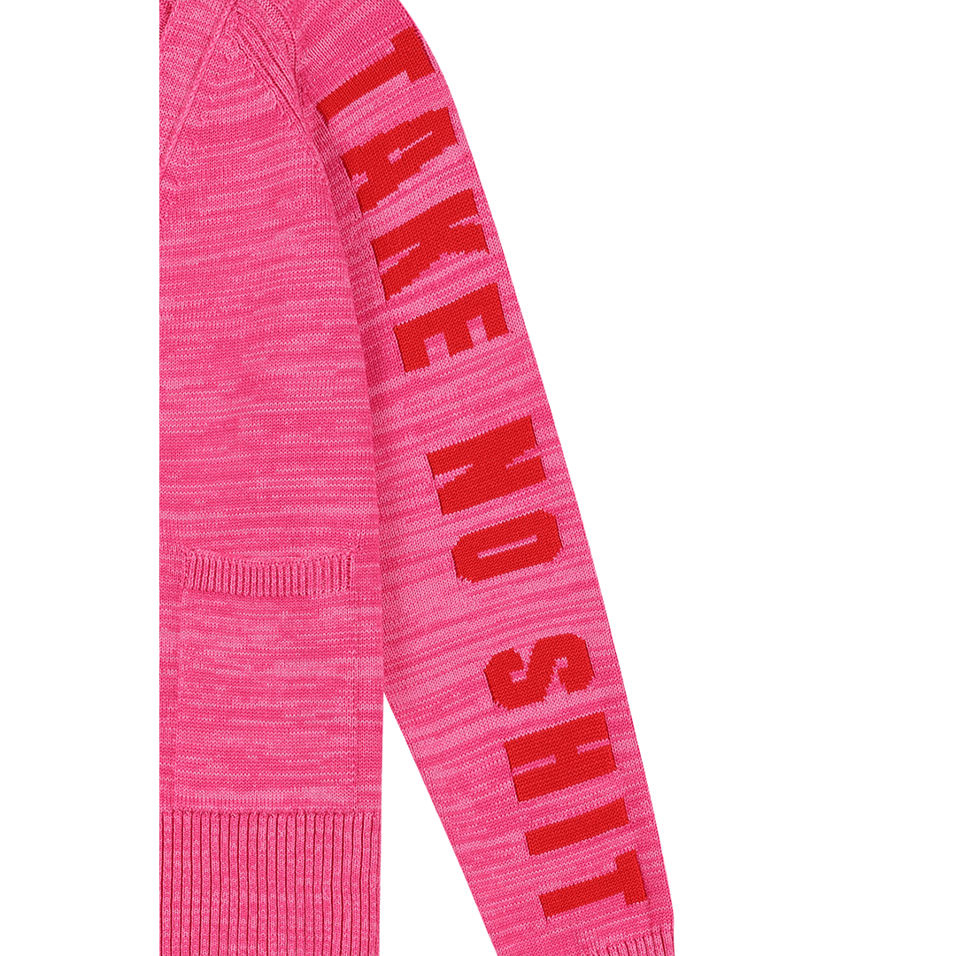 Do No Harm Take No Shirt Organic Cotton Cardigan in Hibiscus Cardigan Black & Beech