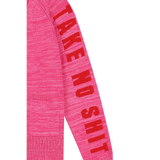 Do No Harm Take No Shirt Organic Cotton Cardigan in Hibiscus Cardigan Black & Beech