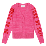 Do No Harm Take No Shirt Organic Cotton Cardigan in Hibiscus Cardigan Black & Beech