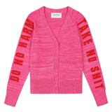 Do No Harm Take No Shirt Organic Cotton Cardigan in Hibiscus Cardigan Black & Beech