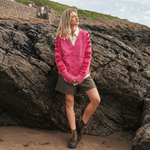 Do No Harm Take No Shirt Organic Cotton Cardigan in Hibiscus - Pre Order Cardigan Black & Beech