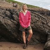 Do No Harm Take No Shirt Organic Cotton Cardigan in Hibiscus - Pre Order Cardigan Black & Beech