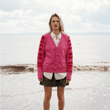 Do No Harm Take No Shirt Organic Cotton Cardigan in Hibiscus - Pre Order Cardigan Black & Beech